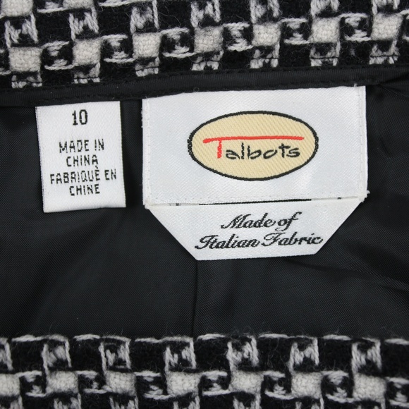 Vtg Talbots Italian Wool Checked Lined Skirt - Picture 5 of 6
